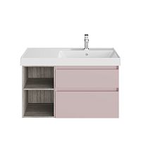 Тумба Kerama Marazzi CU.90Rh\MAL Cubo под раковину подвесная 90х47 см, правая, мальва матовый/древесный Тумба Kerama Marazzi CU.90Rh\MAL Cubo под раковину подвесная 90х47 см, правая, мальва матовый/древесный