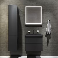 Комплект AM.PM BK90GM Gem: мебель для ванной 60 см, со смесителем и аксессуарами, черный