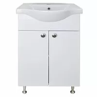 Тумба Loranto CS00071366 Моника с раковиной, напольная, 60х46 см, белая купить недорого в интернет-магазине Керамос