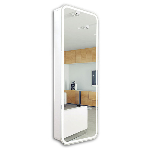 Зеркальный шкаф Azario LED-00002360 Понтианак подвесной, с подсветкой, 45х135 см, белый купить недорого в интернет-магазине Керамос