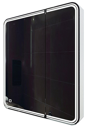 Зеркальный шкаф Azario CS00072835 Капитан подвесной, с подсветкой, 70х80 см, белый купить недорого в интернет-магазине Керамос