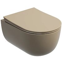 Унитаз Ceramica Nova CN6063MC Modena Rimless подвесной, 35.5х49 см, глубокий смыв, с ультра тонкой крышкой-сиденьем, капучино матовый Унитаз Ceramica Nova CN6063MC Modena Rimless подвесной, 35.5х49 см, глубокий смыв, с ультра тонкой крышкой-сиденьем, капучино матовый