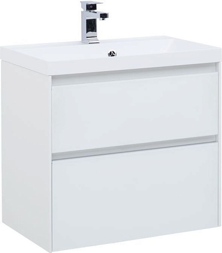 Тумба с раковиной Aquanet 00242522 Гласс, 60х45 см, белая снят с производства