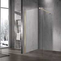 Душевая перегородка Vincea VSW-1H100CLG Walk-In, 100х200 см, профиль золото матовое/стекло прозрачное