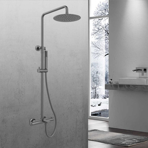 Душевая стойка Vincea VSFS-1V1TGM Vogue термостатическая, вороненая сталь Душевая стойка Vincea VSFS-1V1TGM Vogue термостатическая, вороненая сталь