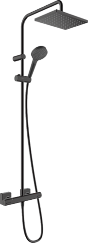 Hansgrohe Душевая система Showerpipe 230 1jet с термостатом, EcoSmart Hansgrohe Vernis Shape 26097670, матовый черный