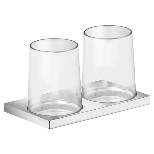 Двойной держатель Keuco 11151019000 Edition 11 с хрустальными стаканами, хром купить недорого в интернет-магазине Керамос