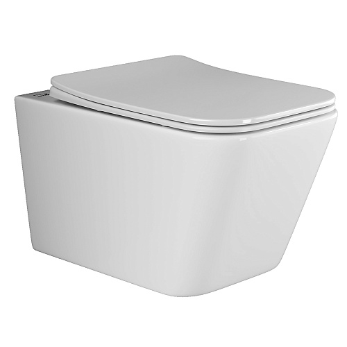 Унитаз Ceramica Nova CN3007 Metric Rimless подвесной, 34.5х51 см, глубокий смыв, с ультра тонкой крышкой-сиденьем, белый