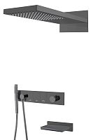 Встроенная душевая система 55х45х140 см Boheme ZODIAC 132-2-SGM антрацит