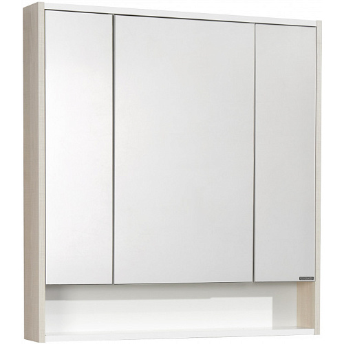 Зеркальный шкаф Акватон 1A215302RIB90 Рико 80х86 см, белый,ясень фабрик купить недорого в интернет-магазине Керамос