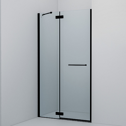 Душевая дверь IDDIS, SLI6BH1i69 Slide распашная 110х195 см, черный алюминиевый профиль, матовый