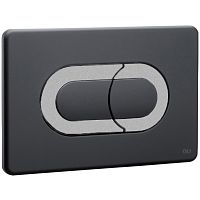 Смывная клавиша OLI 640099 Salina двойная, черный Soft touch/хром матовый/черный